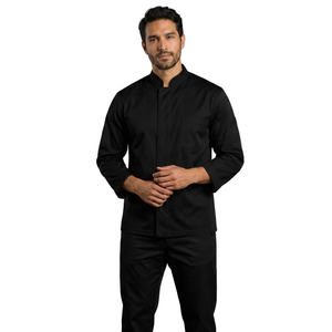 Uniforme de restaurant élégant, 100% coton, manches longues, unisexe, OEM, veste de chef respirante, vêtements de travail pour la cuisine d'hôtel - Product Image 1