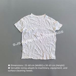 Trapos de Algodón Lisos a Granel, Trapos Industriales, Paños de Algodón, Trapos Blancos Reciclados de Camisetas con Estampado, Trapos de Limpieza de Camisetas - Product Image 3