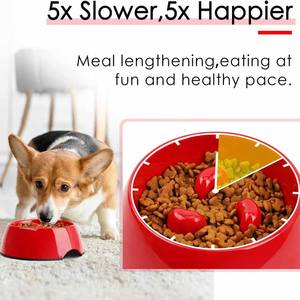 ชามอาหารสุนัขชามเซรามิกแบบช้าชามอาหารสุนัขชามสเตนเลสแบบโต้ตอบสำหรับสุนัข - Product Image 4