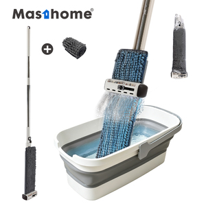 Têtes <span class=keywords><strong>de</strong></span> balai serpillère plates à microfibres rotatives à 360° certifiées ISO <span class=keywords><strong>pour</strong></span> sols carrelés, support mural <span class=keywords><strong>pour</strong></span> balai, serpillères à essorage rapide <span class=keywords><strong>pour</strong></span> le nettoyage des sols - Product Image 1