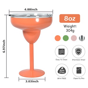 Verres à vin modernes à double paroi en acier inoxydable de 8oz avec couvercle isolé pour les cocktails - Product Image 2
