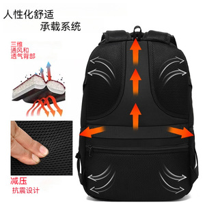 Multi Layer <b>Large</b> Capacity <b>Backpack</b> With Shoe Compartment Business Commute Laptop Bag Unisex Zipper Closure - Product Image 2