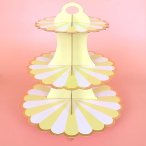 Disposable Multi-layer Paper Cake Rack Birthday Party Decoration Three-layer Hot Stamping Dessert <b>Table</b> Cake Tray Cupcake Stand - Product Image 4