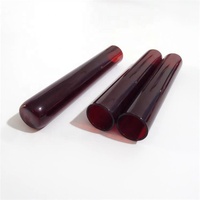 Tube en verre de quartz noir et rouge, tube en quartz rubis