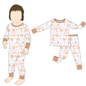 Qingli OEM Fábrica Personalizada SIN Tarifa Conjunto de <span class=keywords><strong>2</strong></span> Piezas Cómodo de Manga Larga con Estampado Temático de <span class=keywords><strong>Amor</strong></span> para Niñas de Otoño - Product Image 6