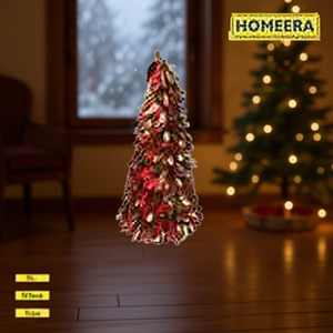 Homeera Artificial Christmas Tree H48cm Pine Shape Decorative Berries Indoor Standing Tree No Light Easy Installation - Product Image 2