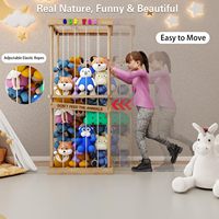 Conception améliorée organisateur de stockage de jouets en bois pouf hamac en peluche grand filet en peluche table pour enfants pour salle de jeux de pépinière