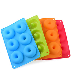 YS Factory Made 6 Connect Donut form Kuchen form Keks kreis Gelee Pudding Silikon Kerzen form Beständig gegen hohe Temperaturen - Product Image 1