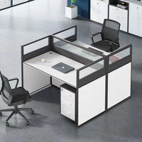 Poste de travail modulaire zoné pour centre d'appels, bureau de service client moderne avec cloisons, pour 2/4/6 personnes
