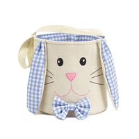 Panier de rangement en toile personnalisé avec un adorable visage de lapin, panier de Pâques pour la chasse aux œufs, cadeaux