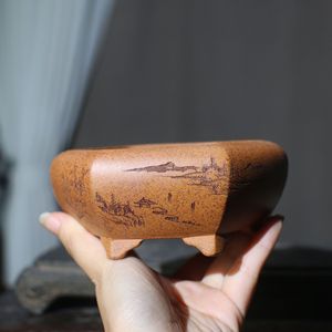 Maceta Hexagonal para Bonsái Zisha, Hecha a Mano, Estilo Chino Clásico, Maceta de Artista Su Bing - Product Image 3