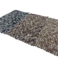 Tissu fantaisie en laine/polyester jacquard tissé brossé à chevrons pour vêtements, vente en gros, fabricant de tissus 3787