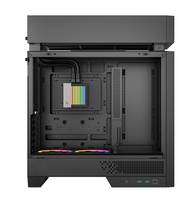 Boîtier de jeu DeepCool CL6600 noir et blanc, format ATX, avec port USB Type-C et fenêtre latérale en verre trempé