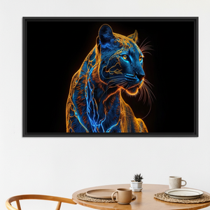 Stunning Surreal Panther Canvas Print: Modern Animal Artwork,<b>BLACK</b> <b>FRAMED</b> CANVAS - Product Image 3