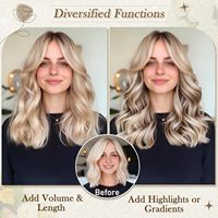 Extensions de cheveux à clips en nano-pointe ondulée courte, 6 pièces, tête entière, épaisses, douces, fibre haute température pour femmes, usage quotidien et pour les fêtes