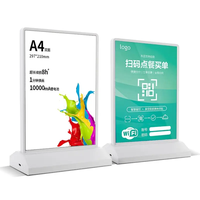Support de table A4, présentoir de bureau, boîte à lumière LED, porte-panneaux de magasin, cadre photo en verre, affichage publicitaire, restaurant