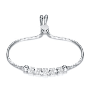 Adjustable Snake <b>Chain</b> Bracelet 6MM Full Diamond <b>Titanium</b> Steel 18K Gold Plated Women's Jewelry Everyday Wear - Product Image 4