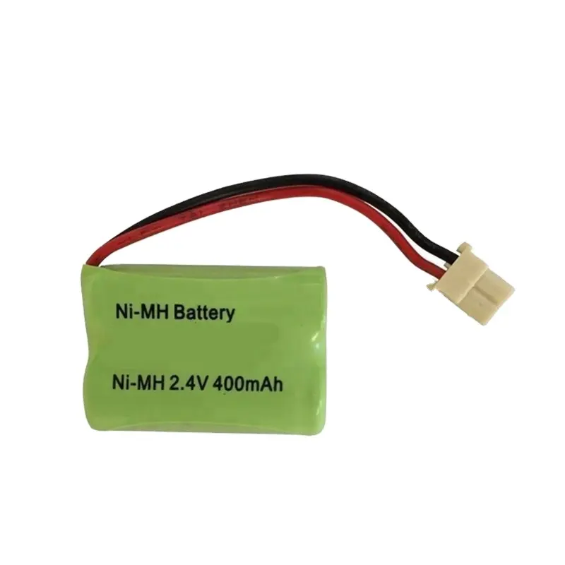 Paquete de batería NiMH de 2,4 V y 400mAh, 2/3AAA, batería recargable de Ni-MH con cables y conector