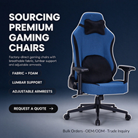 Chaise de jeu en tissu respirant, inclinable, ergonomique, avec accoudoirs 4D, dossier haut, pour les joueurs