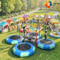Location d'équipements pour événements : Trampoline de saut à l'élastique gonflable haute capacité et stable avec structure de verrouillage à vis complète pour jeux sportifs