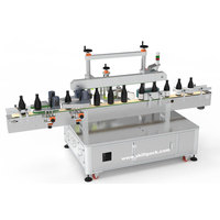 Machine d'étiquetage à 4 côtés pour bouteilles carrées |   Applicateur d'étiquettes automatique certifié CE, usine professionnelle de 23 ans