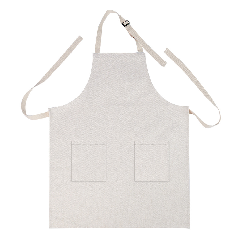 Beige-Apron With Two Pockets