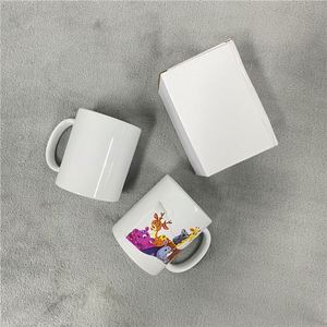 Mug de voyage en céramique blanche 11oz 330ml, vierge, enduit pour sublimation, pour transfert par sublimation - Product Image 2