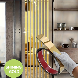 Bande décorative en acier inoxydable <span class=keywords><strong>miroir</strong></span> <span class=keywords><strong>doré</strong></span>, plaque en acier inoxydable, bande de bordure autocollante pour la décoration de la maison - Product Image 1