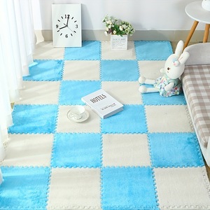 Alfombra de Piso Encajable Cuadrada de Color Sólido, Fibra de Poliéster Resistente a las Manchas, para Uso Doméstico, Sala de Estar, Dormitorio, Estudio - Product Image 3