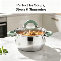 Ensemble de casseroles en acier inoxydable de style américain moderne et écologique, avec couvercle en verre, compatible induction, passe au lave-vaisselle, sans revêtement