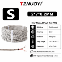 Kabel Ekstensi Termokopel Tipe S Isolasi Fiberglass Untaian Untuk Penggunaan Industri IP65 450V-750V Kabel Kompensasi Pemanas