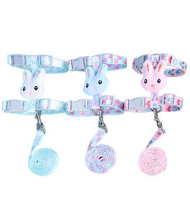 귀여운 사랑스러운 만화 토끼 인형 애완 동물 하네스 가죽 끈 세트 작은 개 고양이 애완 동물 공급에 대한 조정 가능한 크기 - Product Image 2