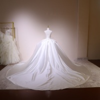 Ballkleid Hochzeitskleid Trägerlos mit Perlen und Kristallen Besetzt Schwerer Satin Übergröße Prinzessin Brautkleid Maßanfertigung Großhandel