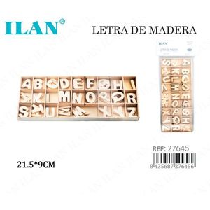 Lettere in legno Ilan in scatola 21,5x9 cm per artigianato e decorazione - Product Image 1