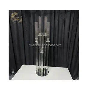 Hot Sale Tall Glass Candle Holder Candle Stick For Home Wedding Table Decoration