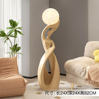 Lampadaire d'art moderne en résine, statue humaine, style nordique, pour hall d'hôtel, salon et coin, avec fonction d'éclairage