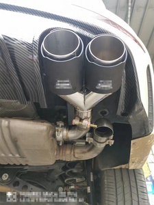 Car Rear <strong>Spoilers</strong> Diffuser Lip With Exhaust Pipes for MG 6 <strong>MG6</strong> 2020 2021 2022 Gloss Black Carbon Fiber Color - Product Image 6