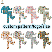 Guai Vente Flash Pyjamas pour Enfants en Tissu de Coton de Bambou Respirant et Doux, Imprimé Personnalisé, Style Casual, Manches Longues