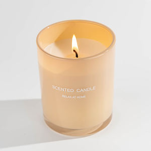 Stok 8OZ 12OZ 16OZ warna-warni bentuk bawah bulat Matte mewah Aura kaca stoples lilin dengan tutup - Product Image 4