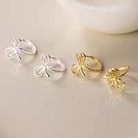 Bijoux en or 18 carats Boucles d'oreilles en argent sterling 925 plaqué or Boucles d'oreilles en or DIY Bow