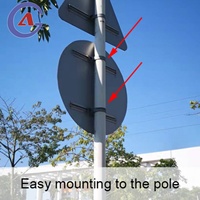 Señal de Tráfico de Seguridad Vial con Energía Solar, Luces LED Intermitentes, IP55 Impermeable, Batería de Litio, Panel Solar Monocristalino