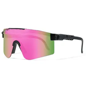 In Stock Oversized Frame Men Women 1 Piece Lens Custom Shades Sports Bicycle Glasses Fashion Cycling Windproof Sunglasses