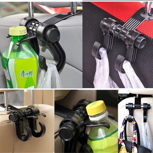 360 Degree Rotating Double-Headed ABS <b>Car</b> Headrest Seat Back <b>Hook</b> Portable Multi-Purpose for Interior Rear Storage Interior Kits - Product Image 3
