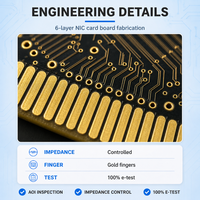 Kartu NIC Ethernet PCB - PCB Multilayer Tembaga Berat 6 Lapis PCBA untuk Layanan Perakitan Elektronik Otomasi Industri