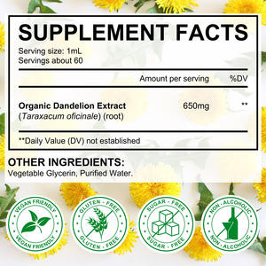 Acentiallabs Ajuda Manter Suporte Função Imunológica Saúde do Fígado Antioxidante 60ml Wild <span class=keywords><strong>Dandelion</strong></span> Root Extract Liquid Drops - Product Image 6