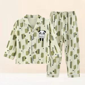 Conjunto <span class=keywords><strong>de</strong></span> <span class=keywords><strong>Pijama</strong></span> Infantil 100% Algodón, Casual, Térmico, <span class=keywords><strong>para</strong></span> Niños y Niñas, Cuatro Estaciones, Estampado <span class=keywords><strong>de</strong></span> Dibujos Animados, Manga Larga, Transpirable, Suave y Cálido - Product Image 1