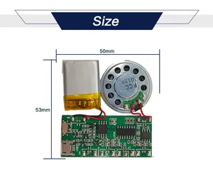 Nuovo modulo Audio registrabile attivato con magnete R & D cella Micro USB con capacità di 8M alimentata per biglietti di auguri e scatole di musica Audio fai-da-te
