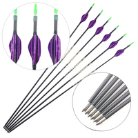 Flèches en carbone pour tir à l'arc 300 400 500 600 700 800 900 1000 1100 1200 1300 Spine 4.2mm ID Shaft Spin Vanes Arc composé Arc recurve