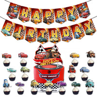 Car Themed Racing Boys Geburtstags feier Dekoration Set Enthält Banner und Latex Ballon Cake Toppers Geburtstags feier Dekor