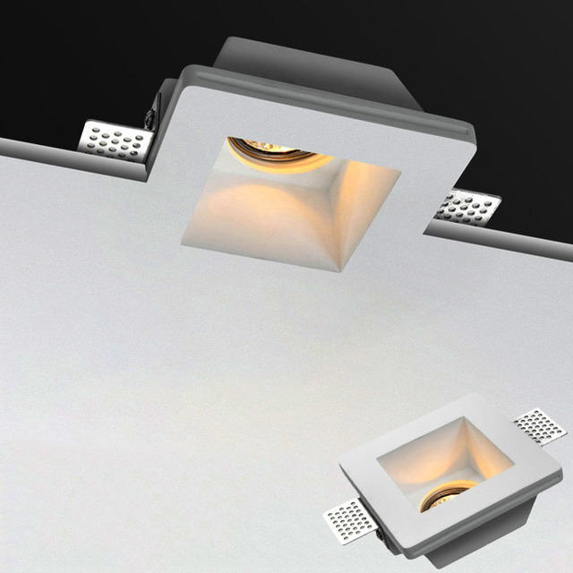 Spot Down Light Indoor Ip20 Modern Ceiling Recessed GU10 7W 10W Trimless Square Round Plaster Downlight Anti Glare Gypsum Lights